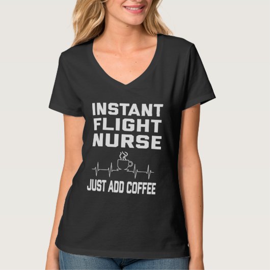 Flight Nurse Coffee Lover Coffee Humor Funny EKG T-shirt (Voorkant)
