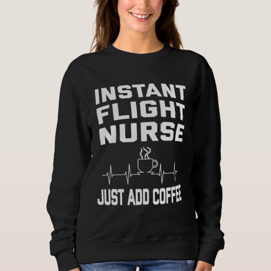 Flight Nurse Coffee Lover Coffee Humor Funny EKG Trui (Voorkant)