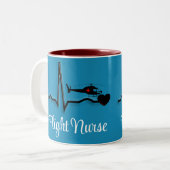 Flight Nurse QRS & Helikopter Blauw Tweekleurige Koffiemok (Voorkant links)