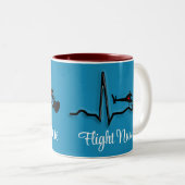 Flight Nurse QRS & Helikopter Blauw Tweekleurige Koffiemok (Voorkant rechts)