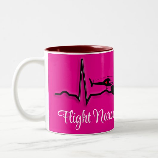 Flight Nurse QRS & Helikopter Roze Twee-Tone Coff Tweekleurige Koffiemok (Links)