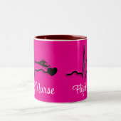 Flight Nurse QRS & Helikopter Roze Twee-Tone Coff Tweekleurige Koffiemok (Center)
