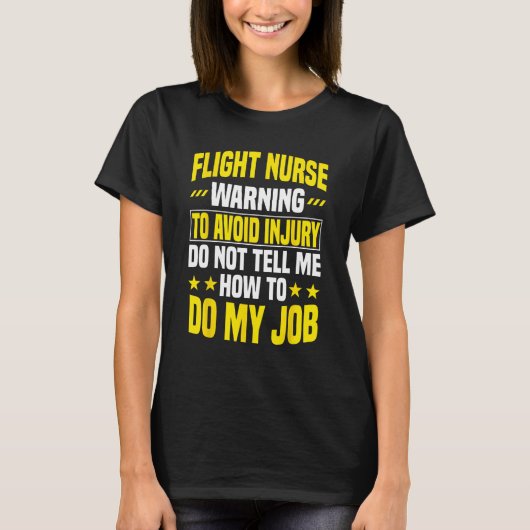 Flight Nurse RN Transport Worker Aeromedicine Warn T-shirt (Voorkant)