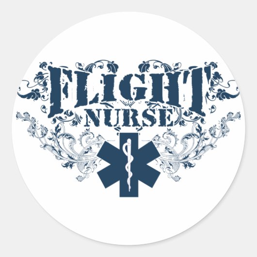 Flight Nurse Stijl Ronde Sticker (Voorkant)