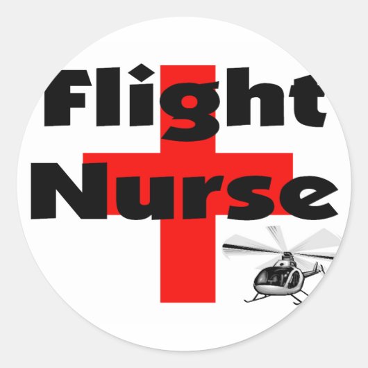 "Flight Nurse" unieke cadeau-ideeën Ronde Sticker (Voorkant)