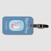 Flight of Fancy-Pigs Flying Past Airplane Window Bagagelabel (Voorkant (horizontaal))