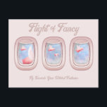 Flight of Fancy-Pigs Flying Past Airplane Window P Briefkaart<br><div class="desc">Embark on the Flight of Fancy and fly towards impossible dreams. For more uplifting and fun flying pig products and gifts shop www.zazzle.com/pigsofafeather. Give me an oink via with any questions or comments and follow instagram.com/pigsofafeather</div>