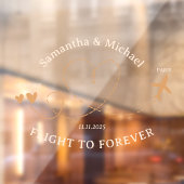 Flight Plane Travel New Wed couple Wedding Raamsticker (Vel 2)