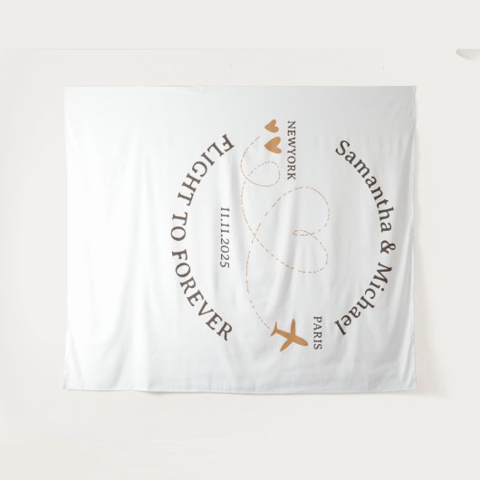 Flight Plane Travelling backdrop Wedding Wandkleed (Voorkant (horizontaal))