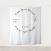 Flight Plane Travelling backdrop Wedding Wandkleed (Voorkant)