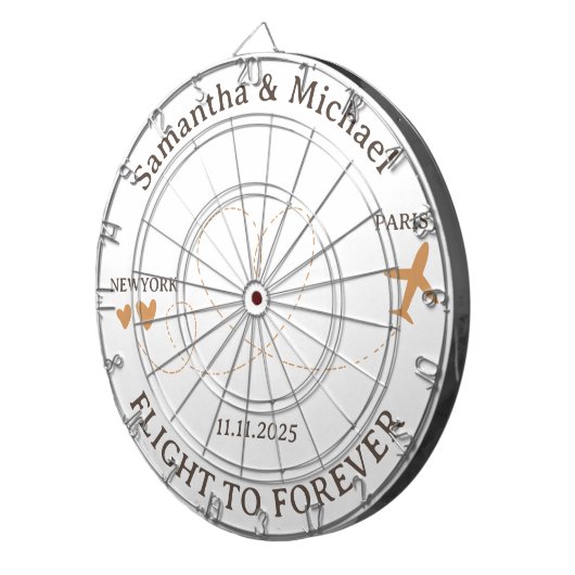 Flight Plane Travelling board Wedding Dartbord (Voorkant Rechts)