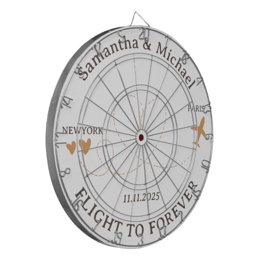 Flight Plane Travelling board Wedding Dartbord (Voorkant Links)