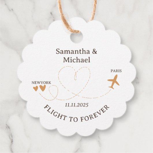Flight Plane Travelling Wedding Bedankjes Labels (Achterkant)