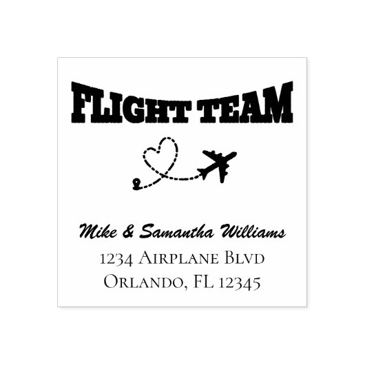 Flight Team & Airplane vormen Heart Schattige Wedd Rubberstempel (Afrduk)