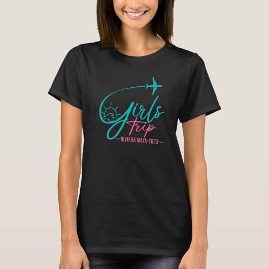 Flight Travel Riviera Maya Mexico Matching Girls T T-shirt (Voorkant)