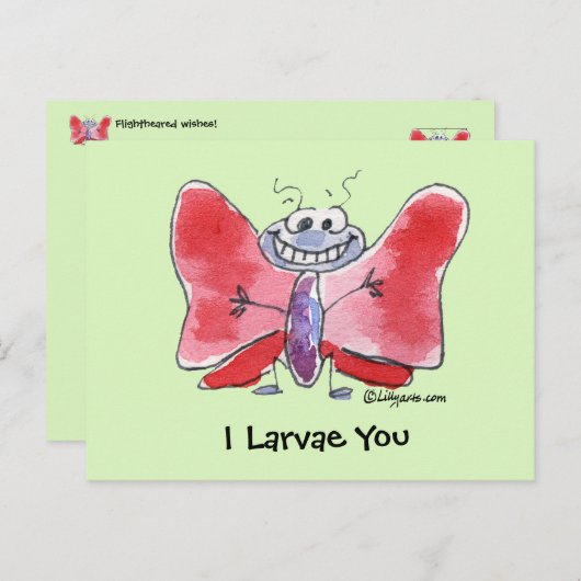 Flighthearted Wensen Ik Larvae You Briefkaart (Voorkant / Achterkant)