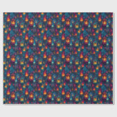 Flikkerende fakkels en lantaarns D & D-verlichting Cadeaupapier (Vlak)