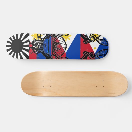 flilipino-vlag skateboard (Horizontaal)