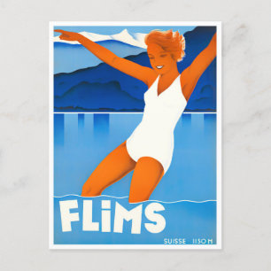 Flims Zwitserland vintage Briefkaart