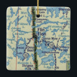 Flin Flon Manitoba  kaart Keramisch Ornament<br><div class="desc">Flin Flon Manitoba kerstversiering gemaakt met een  kaart uit 1955.</div>