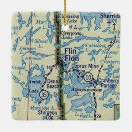 Flin Flon Manitoba  kaart Keramisch Ornament