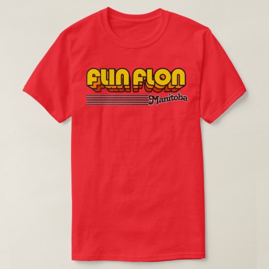 Flin Flon Manitoba Retro Stripes T-shirt (Design voorkant)