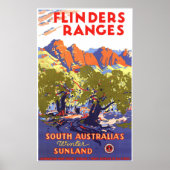 Flinders Ranges Vintage Travel Poster Australië (Voorkant)