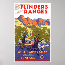Flinders Ranges Vintage Travel Poster Australië