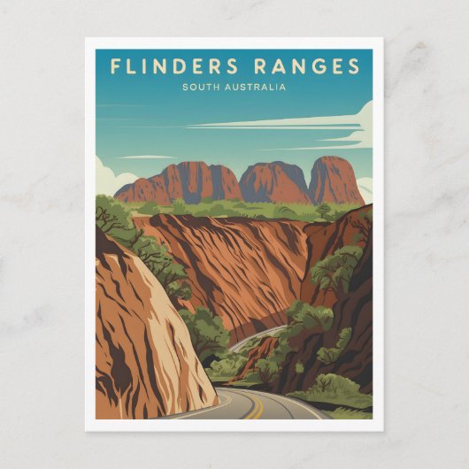 Flinders Ranges Zuid-Australië Vintage Briefkaart (Voorkant)