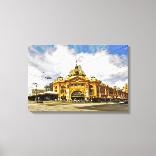 Flinder's Street Station 24" x 16" Canvas (Voorkant)