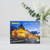 Flinders Street Station, Melbourne - At Dusk Briefkaart (Staand voorkant)