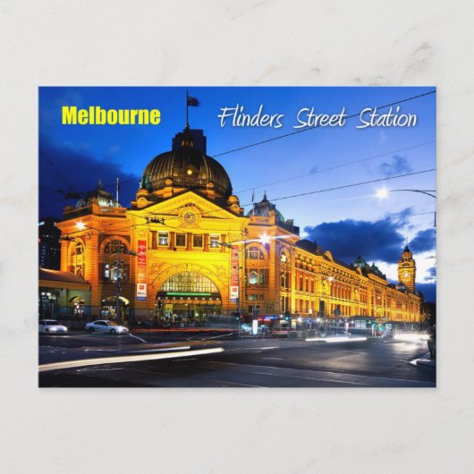 Flinders Street Station, Melbourne - At Dusk Briefkaart (Voorkant)