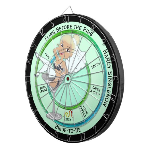 Fling before the Ring Bachelorette Party Blond Dartbord (Voorkant Rechts)