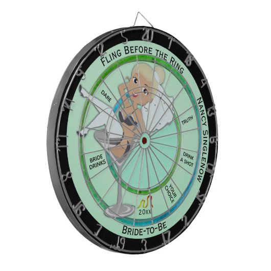 Fling before the Ring Bachelorette Party Blond Dartbord (Voorkant Links)