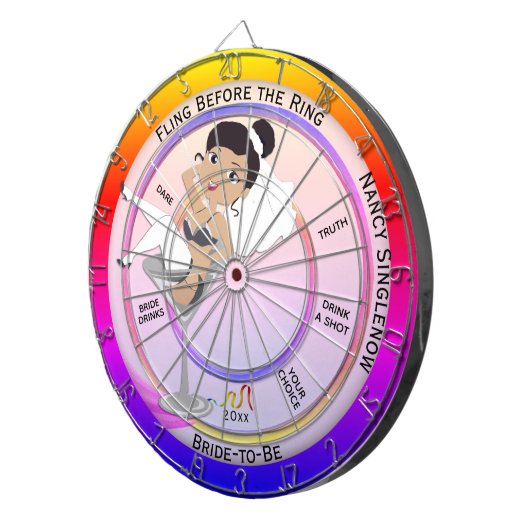 Fling Before the Ring Meisjesavond Brunett Dartbord (Voorkant Rechts)