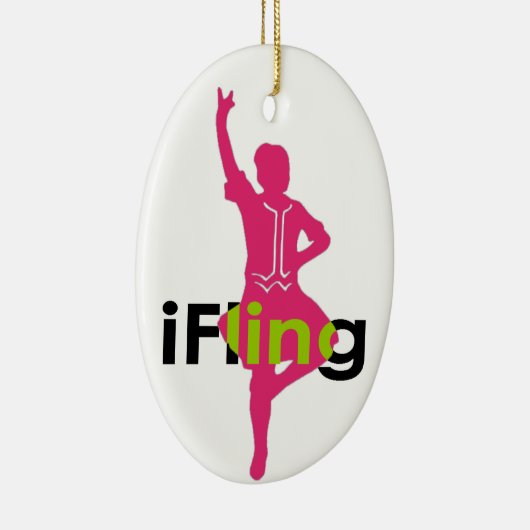 Fling Highland Dancer Keramisch Ornament (Rechts)