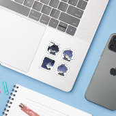 Flins Genshin Impact 4 stuks stickerblad Sticker (Laptop met iPhone)