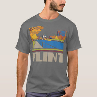Flint City Traveller Gift Skyline Silhouet T-shirt