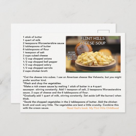Flint Hills Cheese Soup Recipe Briefkaart (Voorkant / Achterkant)