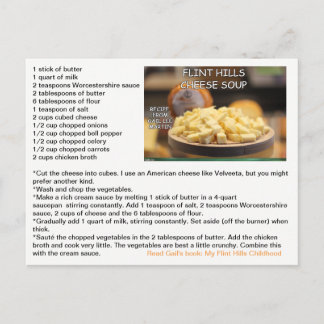 Flint Hills Cheese Soup Recipe Briefkaart