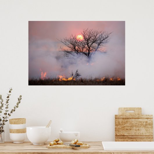 Flint Hills Kansas Prairie Burn Poster (Keuken)