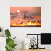 Flint Hills Kansas Prairie Burn Poster (Thuiskantoor)