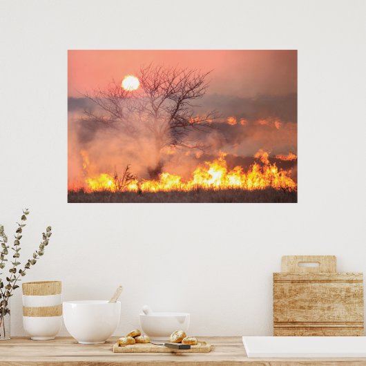 Flint Hills Kansas Prairie Burn Poster (Keuken)