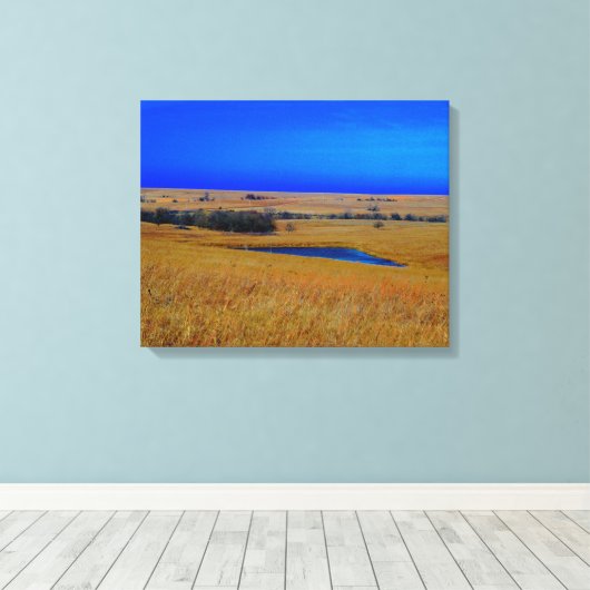 Flint HIlls of Kansas Canvas Print (Insitu (Houten vloer))