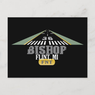 Flint, MI Bishop Airport FNT Airport Runway Briefkaart