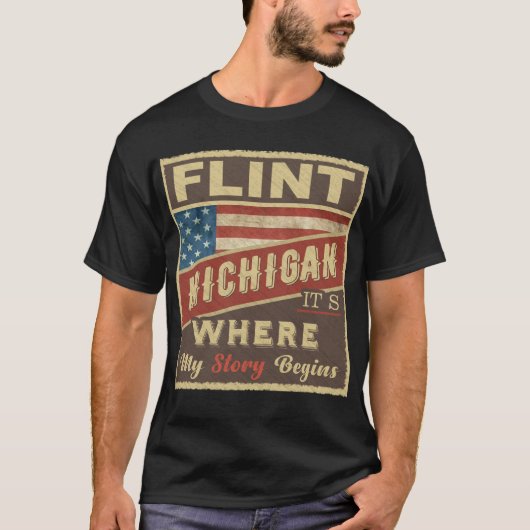 FLINT, MI Het is waar mijn verhaal begint T-shirt (Voorkant)