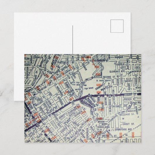 Flint, MI  kaart (Voorkant / Achterkant)