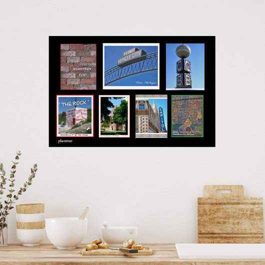 Flint Michigan Landmarks II Poster (Keuken)
