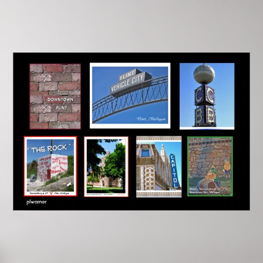 Flint Michigan Landmarks II Poster (Voorkant)