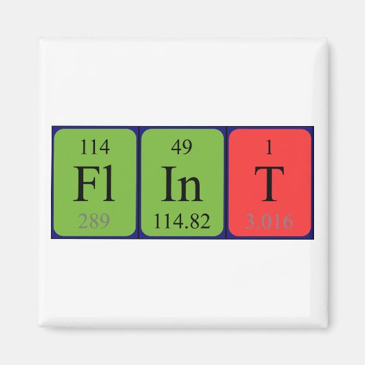 Flint periodiek table name magnet (Voorkant)